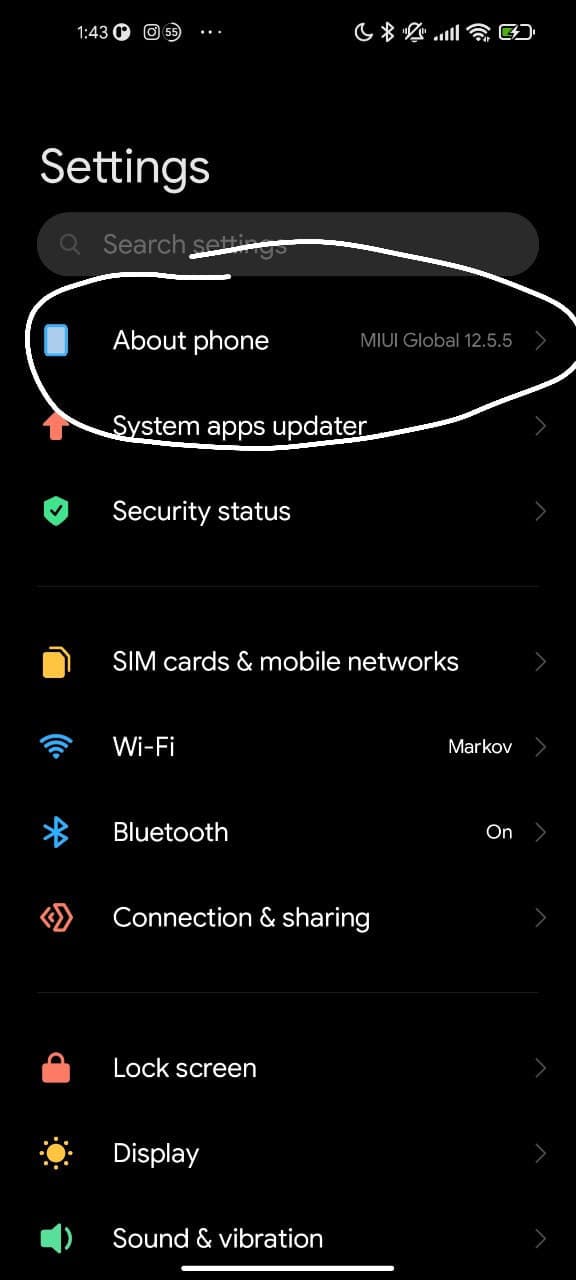 System settings