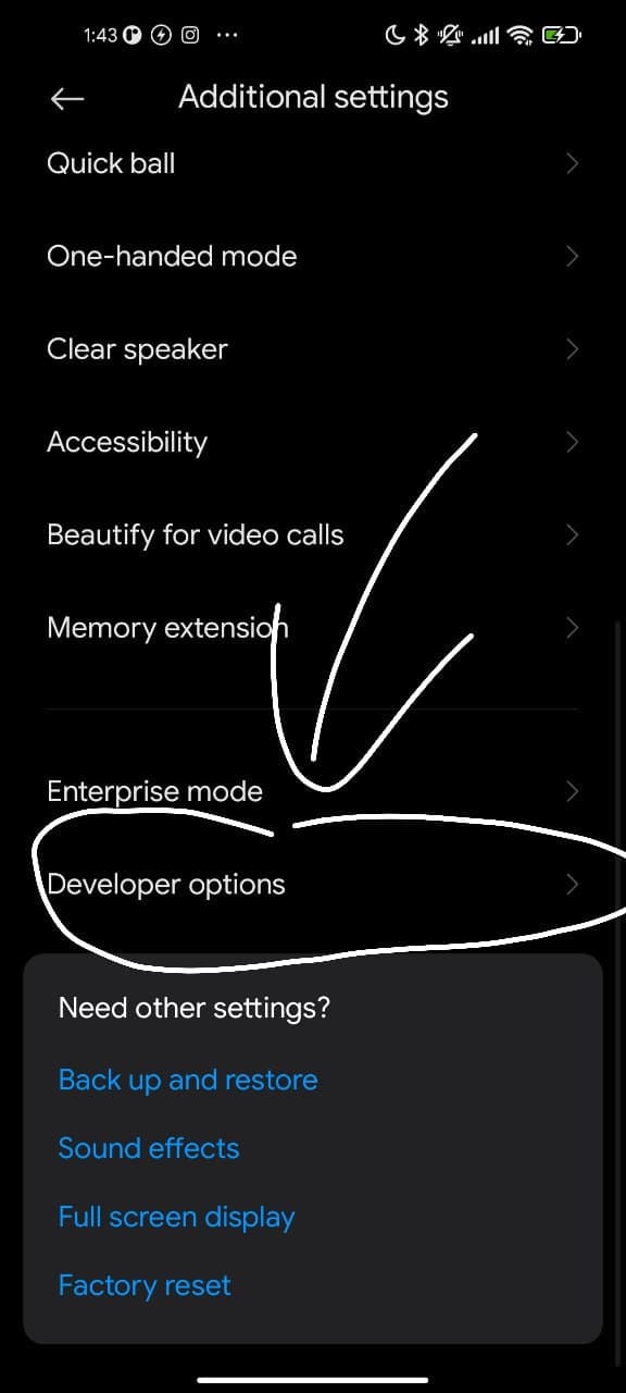 System settings -> Additional settings