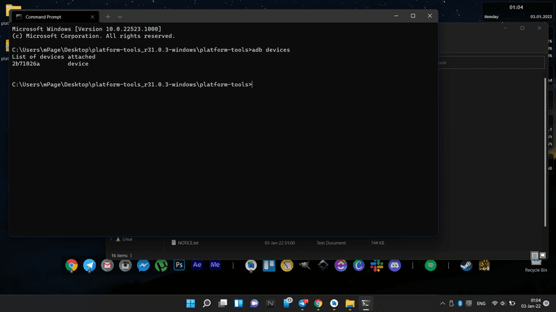 CMD adb devices